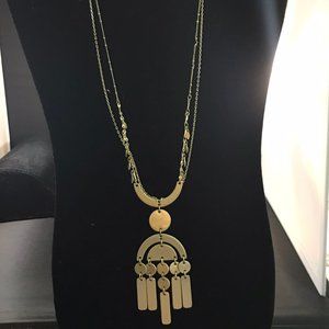 Express Brushed Gold Retro Necklace